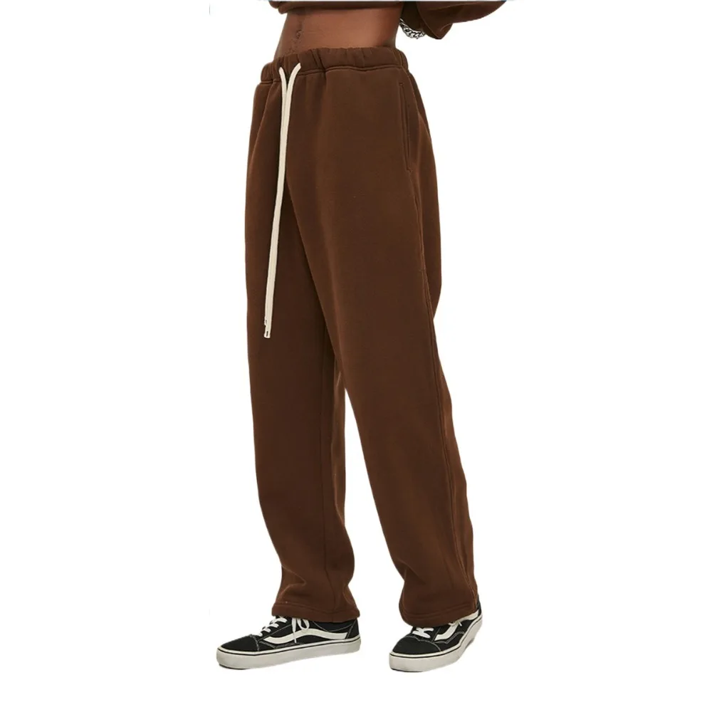 

Коричневые спортивные штаны унисекс с завязками на талии, свободные повседневные уличные спортивные брюки