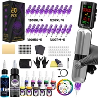 Kit de tatuaje LASTJUDG, Kit de pluma de tatuaje con pantalla a Color para maquillaje permanente, Kit de máquina de tatuaje, fuente de alimentación inalámbrica para tatuaje
