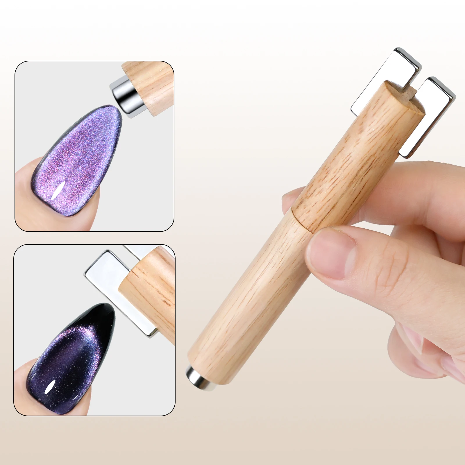 Removable Multi-Functional Strong Cat's Eye Magnetic Stick Gel Polish Glitter Effect Design Tools Cylinder Double-End Magnet image 2