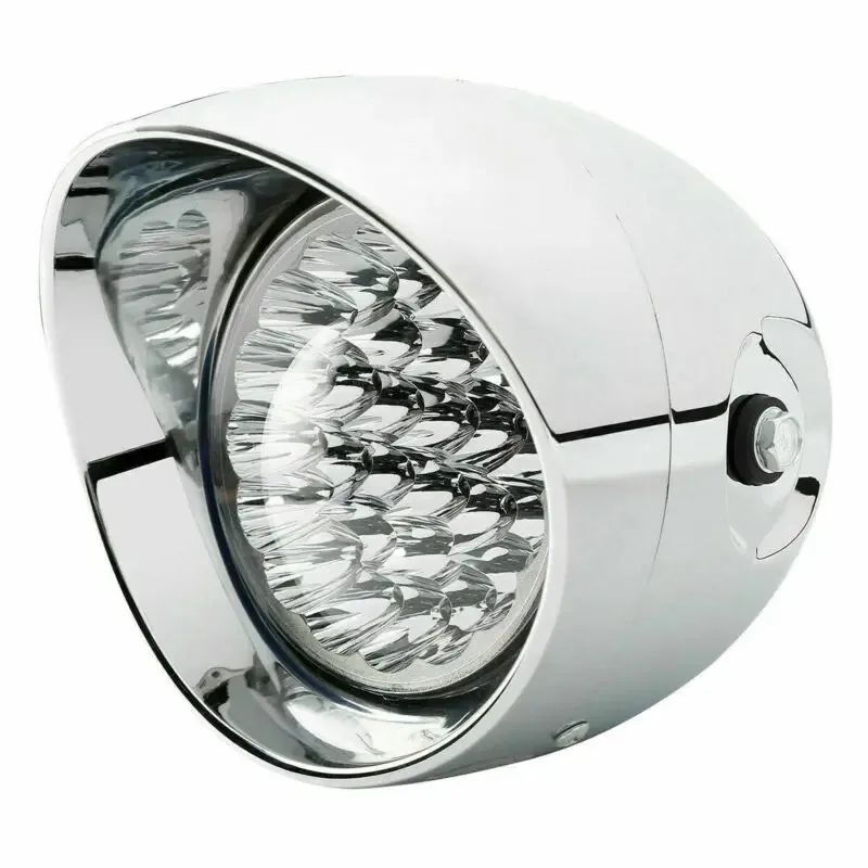 

Wholesale High Quality 7" LED Motorcycle Bullet Chrome Headlight Head Light Lamp For Choppers