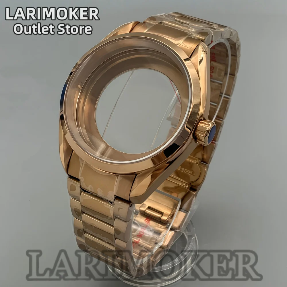larimoker-luxury-rose-gold-stainless-steel-watch-case-smooth-bezel-bracelet-fit-nh35-nh36-pt5000-automatic-movement-mod-parts