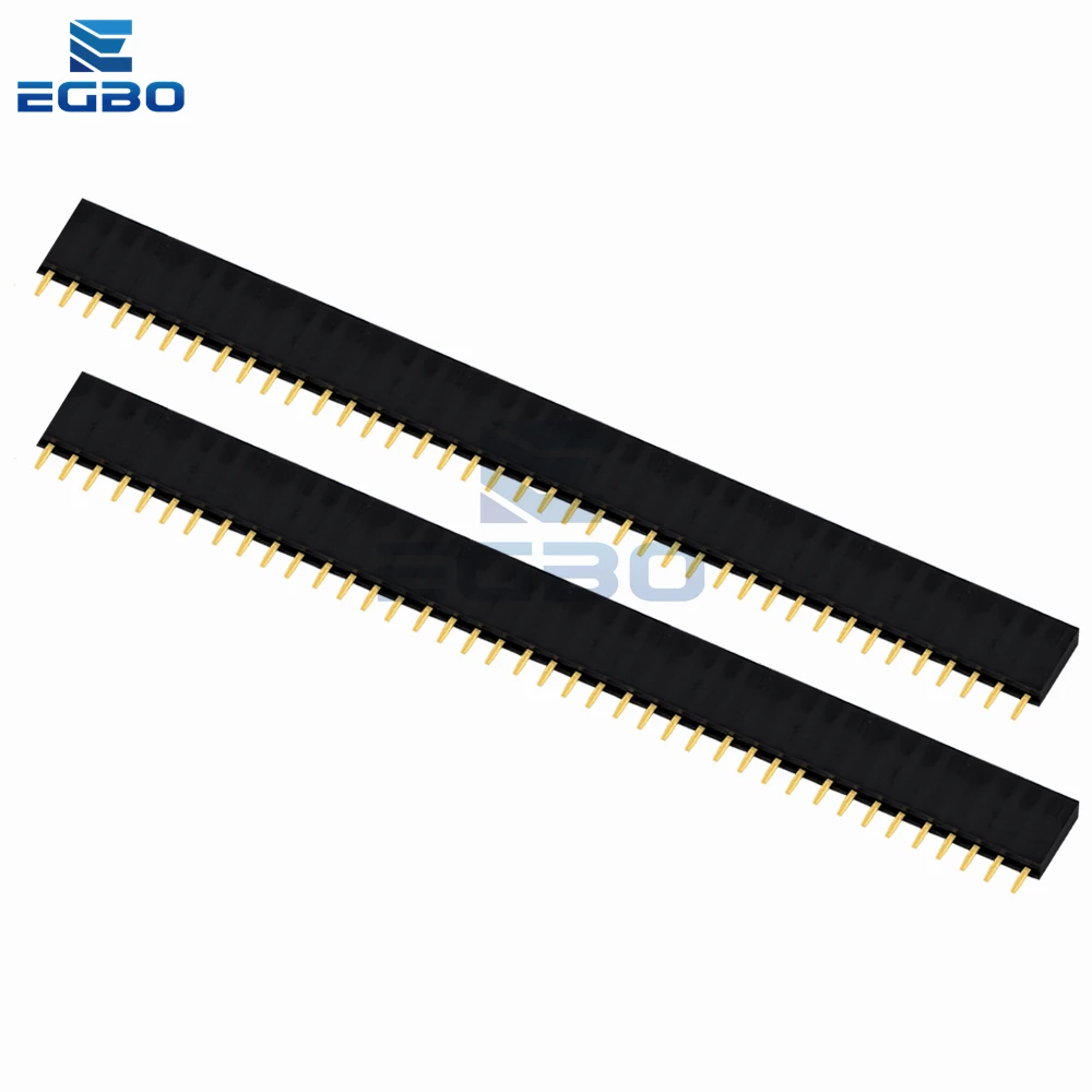 10 قطعة ~ 50 قطعة 2.54 مللي متر 40 دبوس مستقيم أنثى صف واحد رأس الدبوس قطاع PCB موصل EGBO