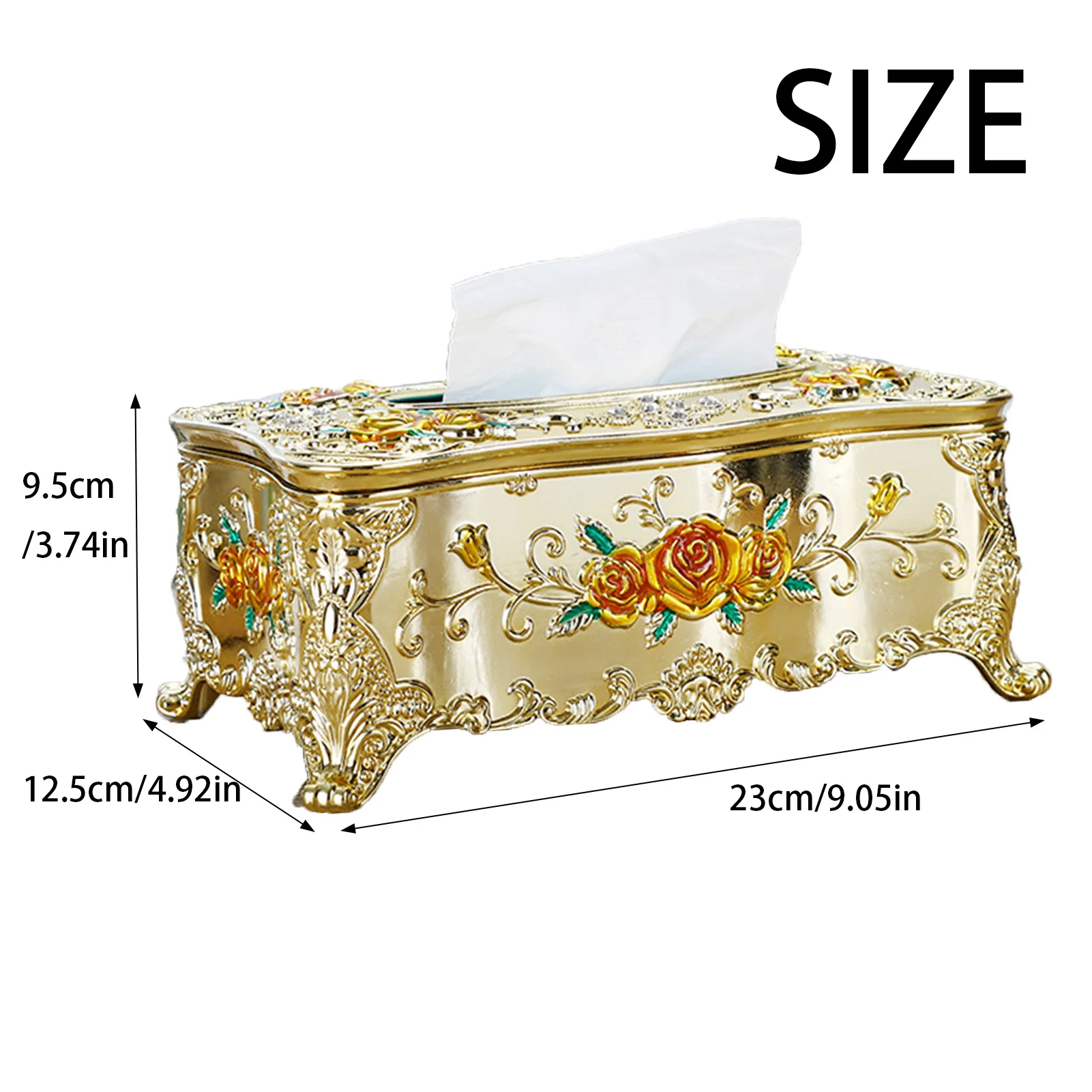 European-Style Napkin Tissue Storage Box Decorative Paper Organizer Suitable for Living Room Decoration