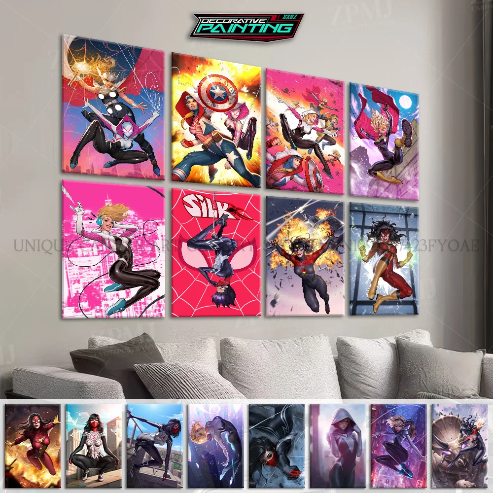 

Marvel Comics Universe Spider Woman HD Prints Posters Home Decor Canvas Painting Modern Wall Artwork Bedroom Frameless Pictures
