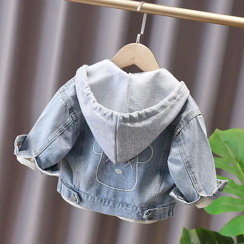 Children\'s Denim Jacket Spring and Autumn Clothes 2023 Fashion Spring Casual Coat For Boy Girl Hooded Jacket Baby Jacket