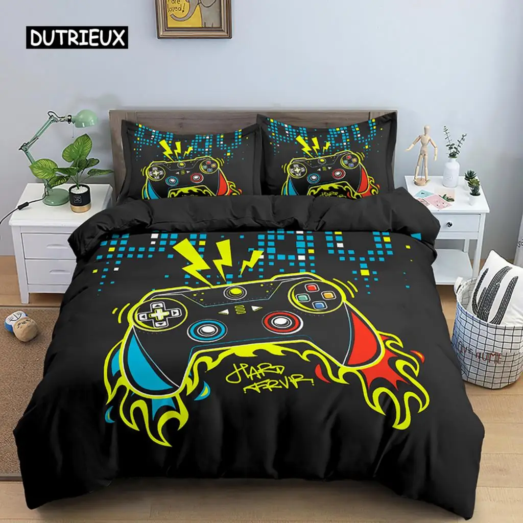 

Game Bedding Set Soft Duvet Cover Set Comfoter Bedding Quilt Cover with Pillowcase Kids Polyester Bedding Set Queen King Size