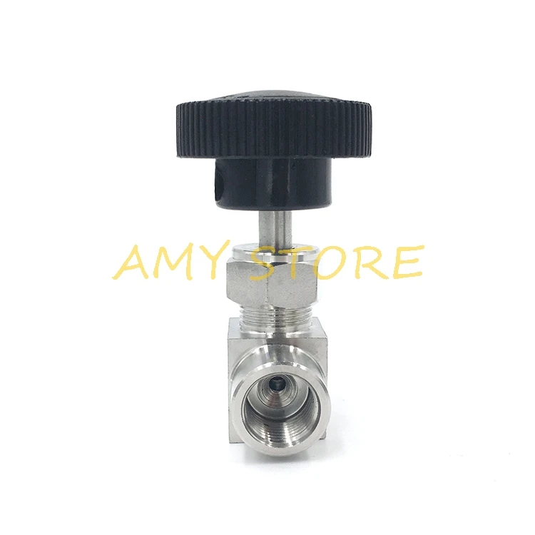 วาล์วเข็ม SS304สแตนเลสปิดการควบคุมการไหล1/8 ''1/4'' 3/8 "เกลียวตัวเมีย1/2 'bsp สำหรับท่อน้ำมันแก๊สน้ำ