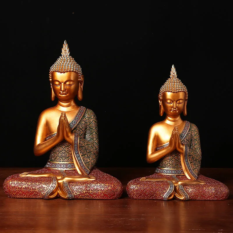 Wholesale Large Resin Thai Buddha Statue Spa Restaurant South East Asia Living Room Study Decoration