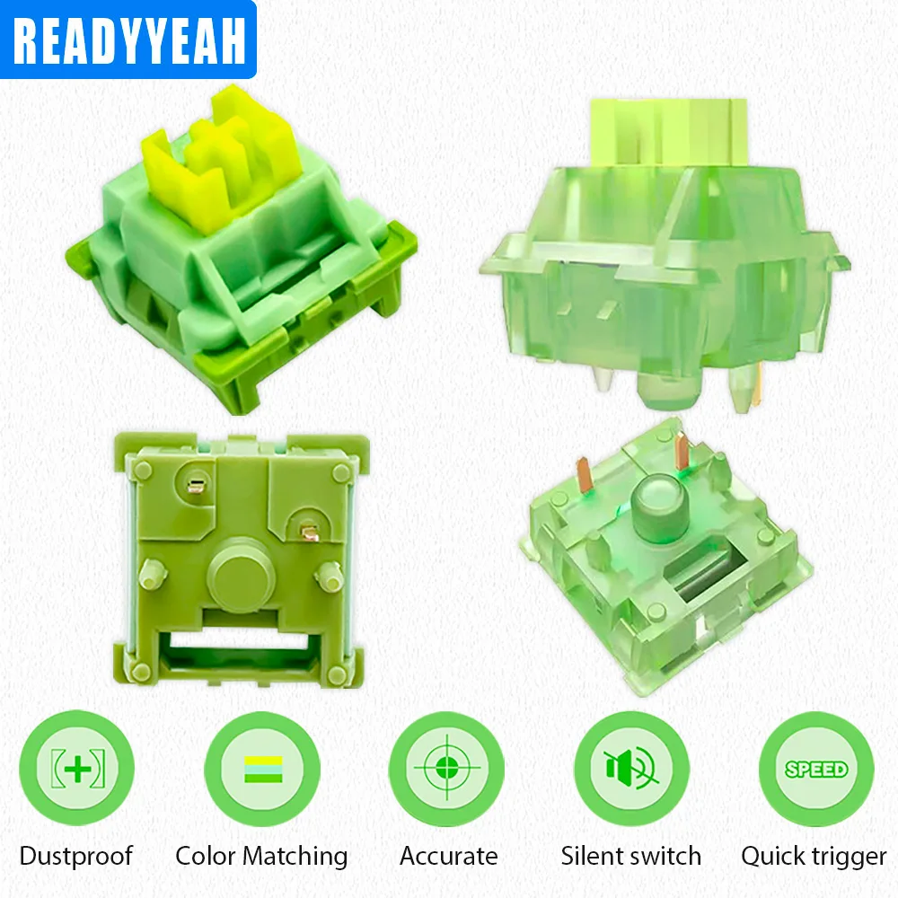 V2/V3 게임용 키보드 스위치 RGB 백라이트 용 선형 촉각 핫 스왑 유선 기계식 키보드 녹색 부드럽고 조용한 사용자 정의 축