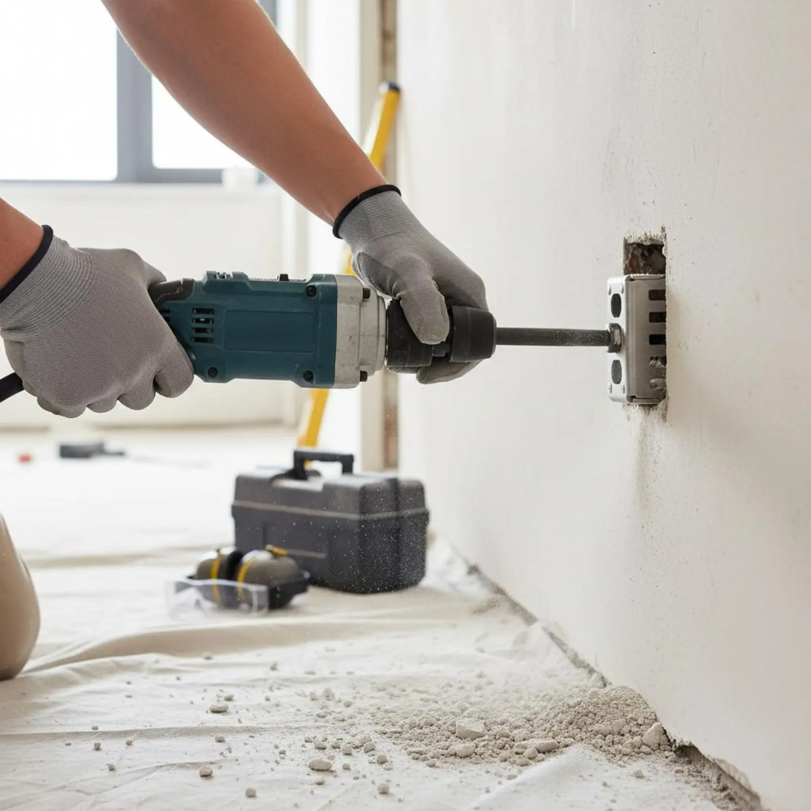 

Инструмент для вырезания квадратных отверстий в распределительных коробках, долговечный, цельнокованый, для электрического молотка