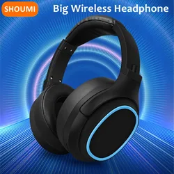 Shoumi-auriculares inalámbricos con Bluetooth, audífonos grandes con cancelación de ruido, micrófono, soporte para tarjeta TF