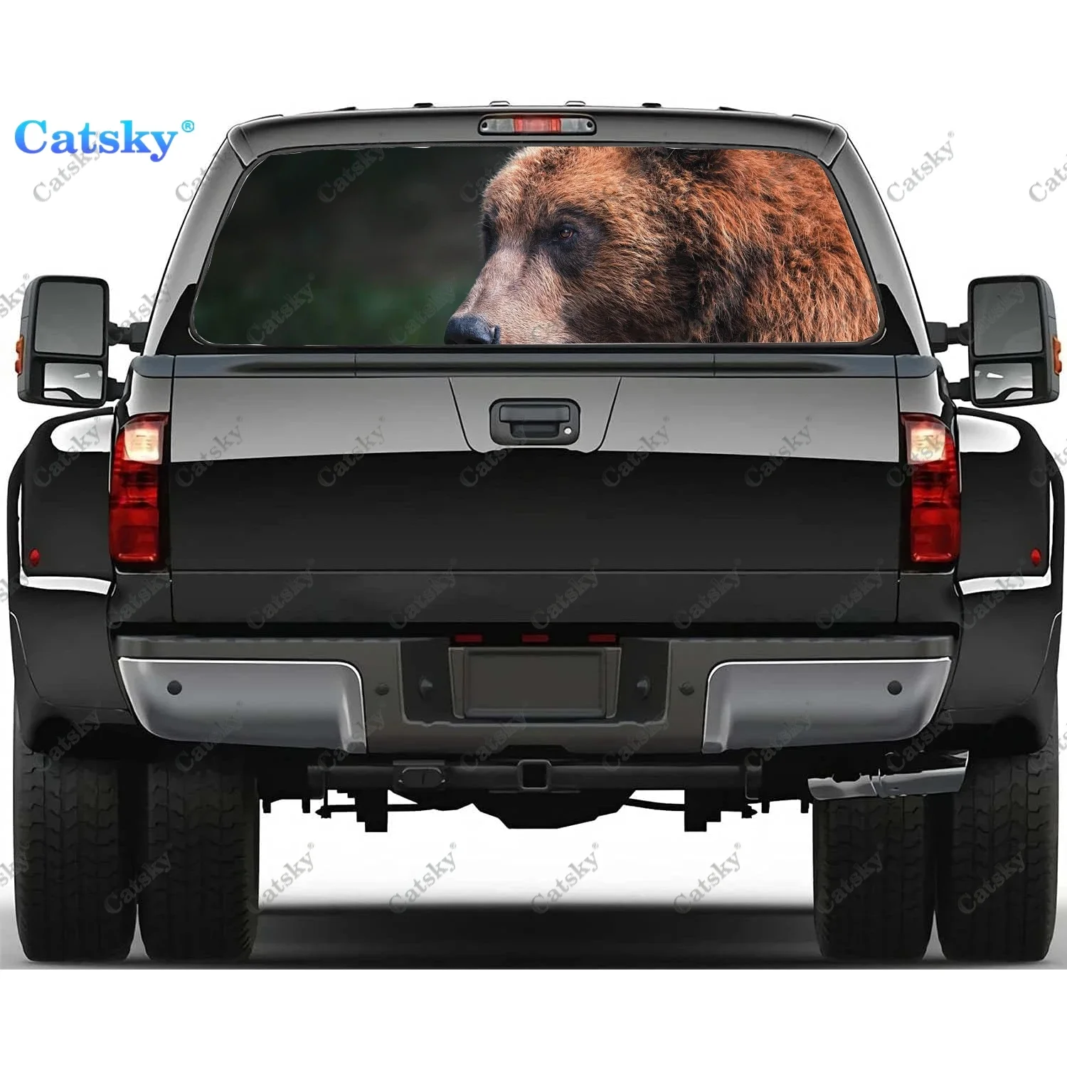 

Animals Wildlife Bears Rear Window Decals for Truck,Pickup Window Decal,Rear Window Tint Graphic Perforated Vinyl Truck Sticker