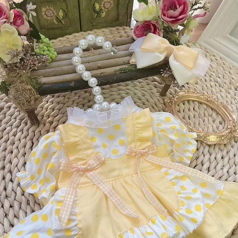 20CM cotton doll skirt light yellow baby clothes