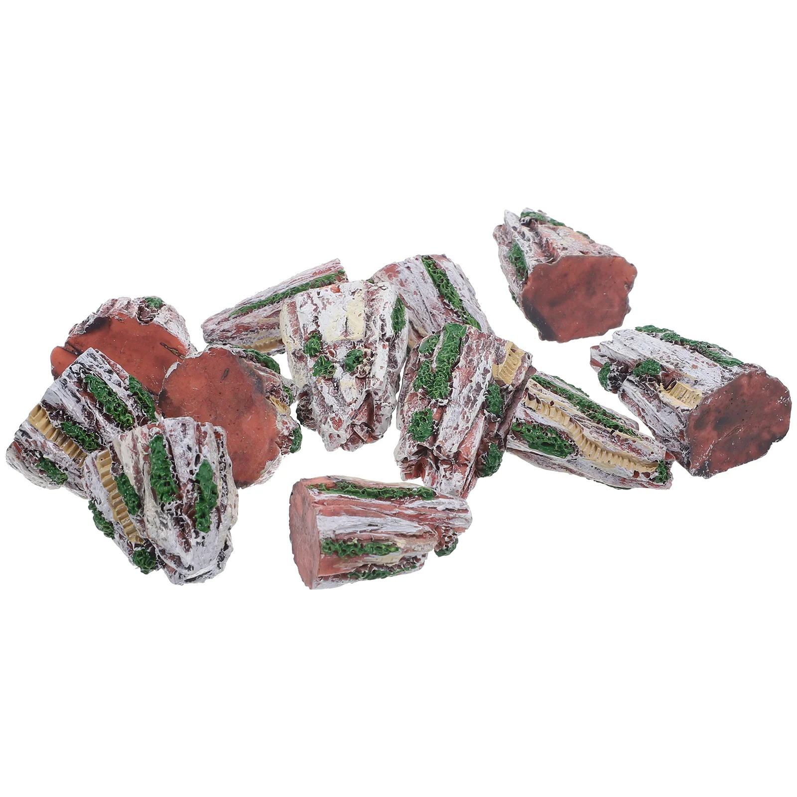 

12pcs Decor Assortment Microlandscape Adornment Resin Ornament Indoor Bonsai Kit Fish Tank Decoration Mini Rockery Yard Decor