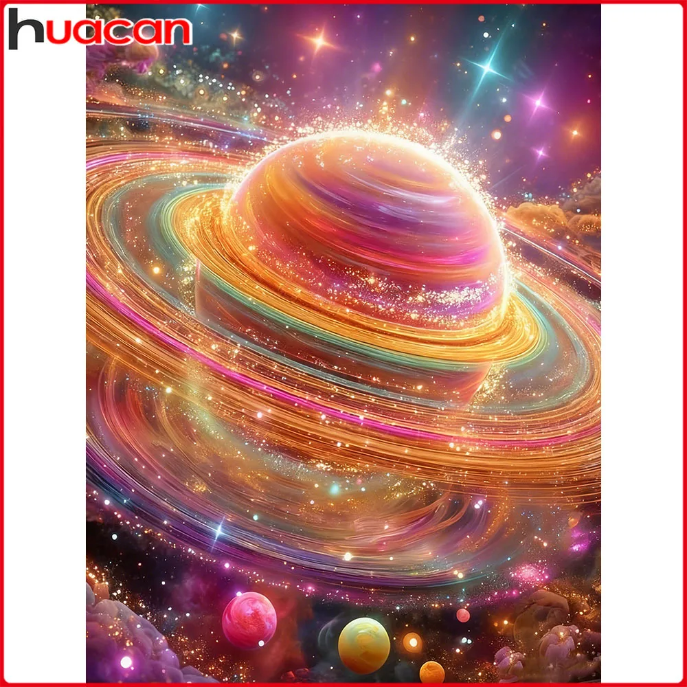 Huacan Vollquadrat Rundbohrer Diamant Malerei Planet Diamant Stickerei Landschaft Komplettset Handgemachtes Geschenk