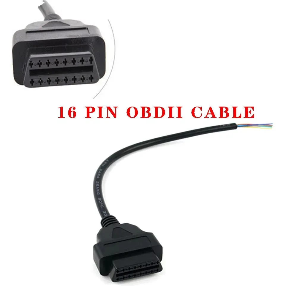 

Automotive OBD2 16 Pin Connector to Color Bare Wire OBDII Open Cable 16 Core Extension Cable Female Head Diagnose Car Tools