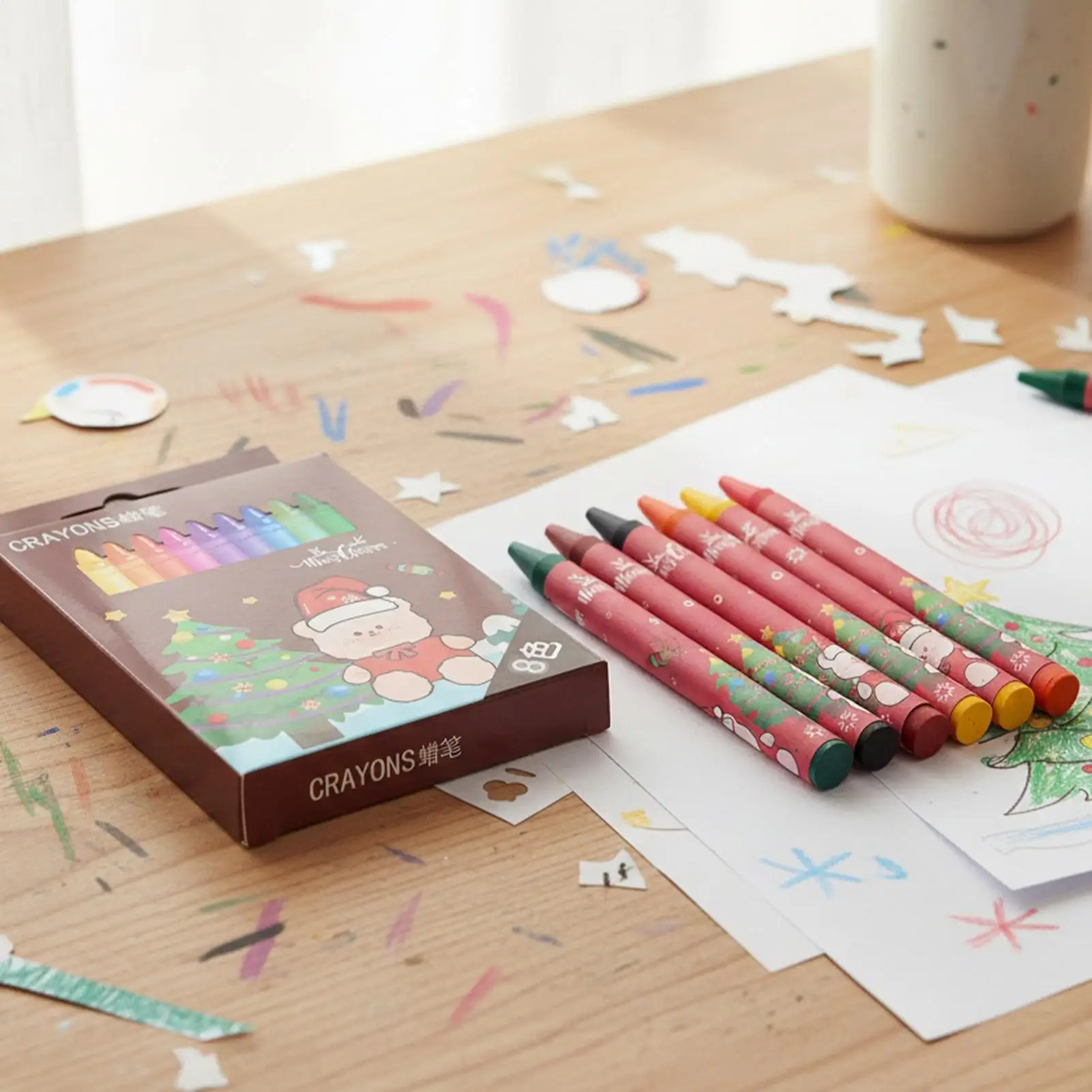 Kids Crayons 8-Color Party Favors Kids School Colored Crayons Set For Preschool Boys Girls Classroom School Kindergarten Travel