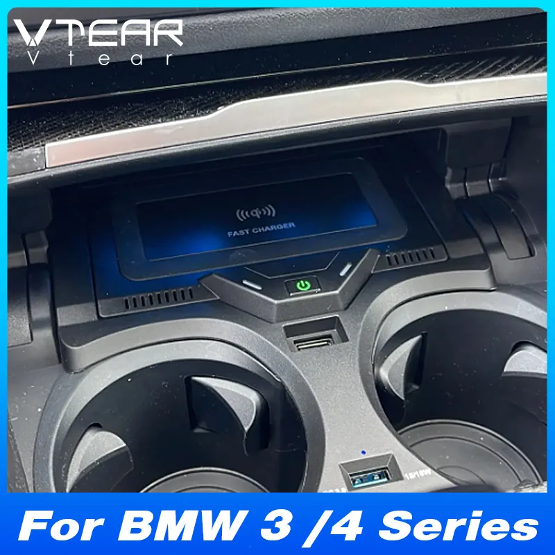 

Для BMW 3 серии G20 G28 4 серии (2020-2024) Беспроводное автомобильное зарядное устройство - адаптер панели мобильного телефона с быстрой зарядкой | Интерьерный аксессуар