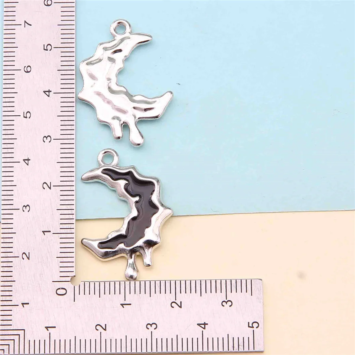 6 قطعة قلادة نجمة القمر غير النظامية سبيكة المينا سحر النتائج DIY بها بنفسك تصنيع المجوهرات على الطراز القوطي #2