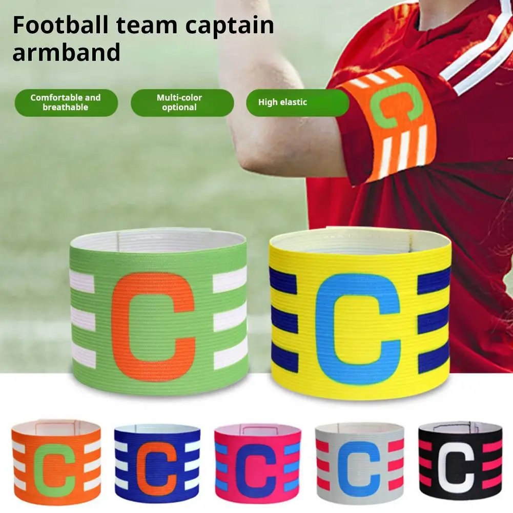 Captain C Armband Adjustable Unisex Adults Teens Football Soccer Training Team Captain Arm Band Elastic Strap Sports Accessories view 5