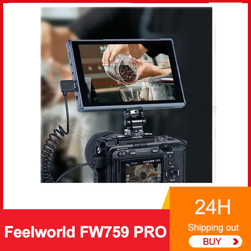 Feelworld FW759 PRO Монитор камеры 7-дюймовый монитор 1280x800 IPS Сенсорный экран Встроенный полевой видеомонитор для зеркальных камер