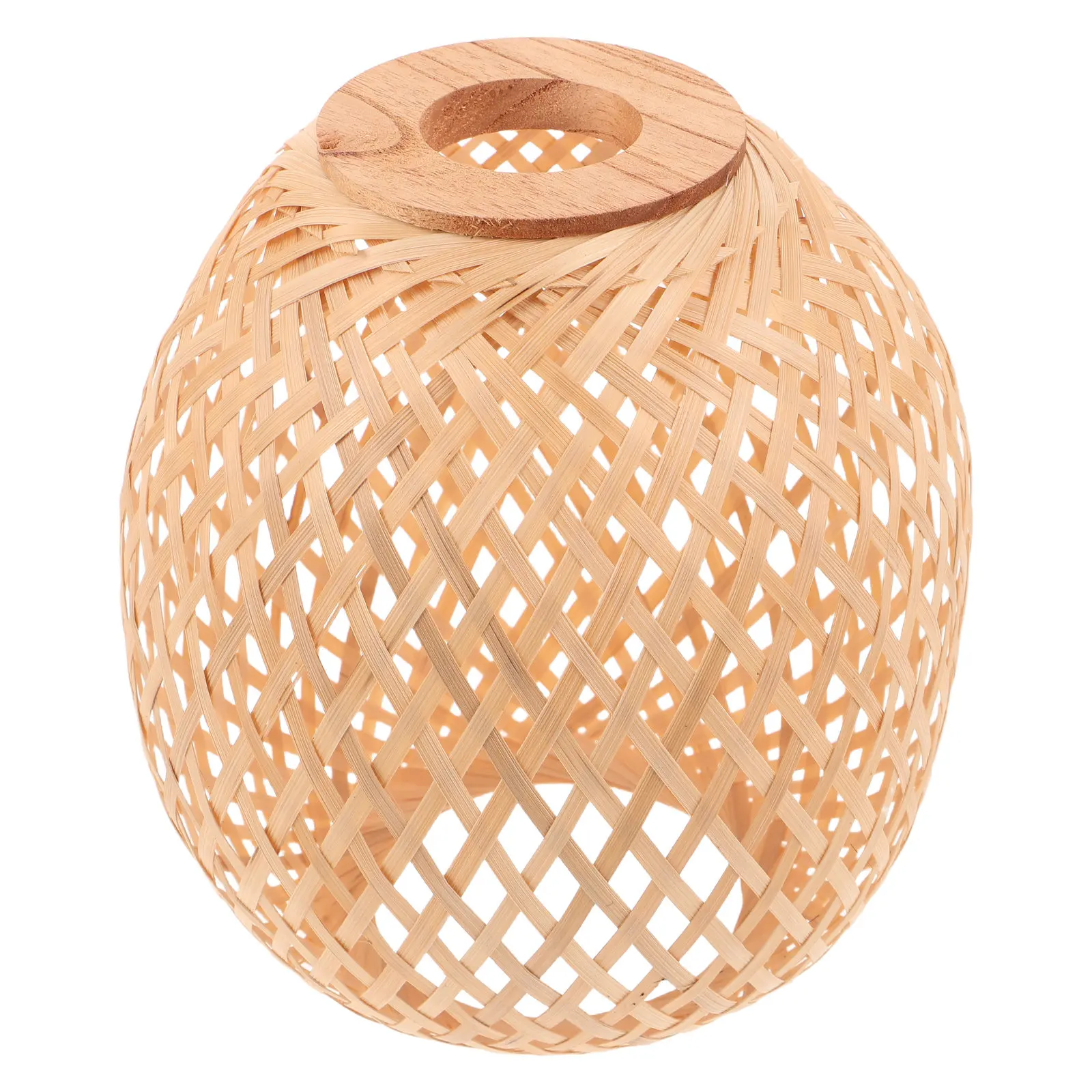 Bamboo Lampshade Handwoven Rustic Hanging Lamp Shade Vintage Style Replacement Light Cover Farmhouse Kitchen Dining Room Decor