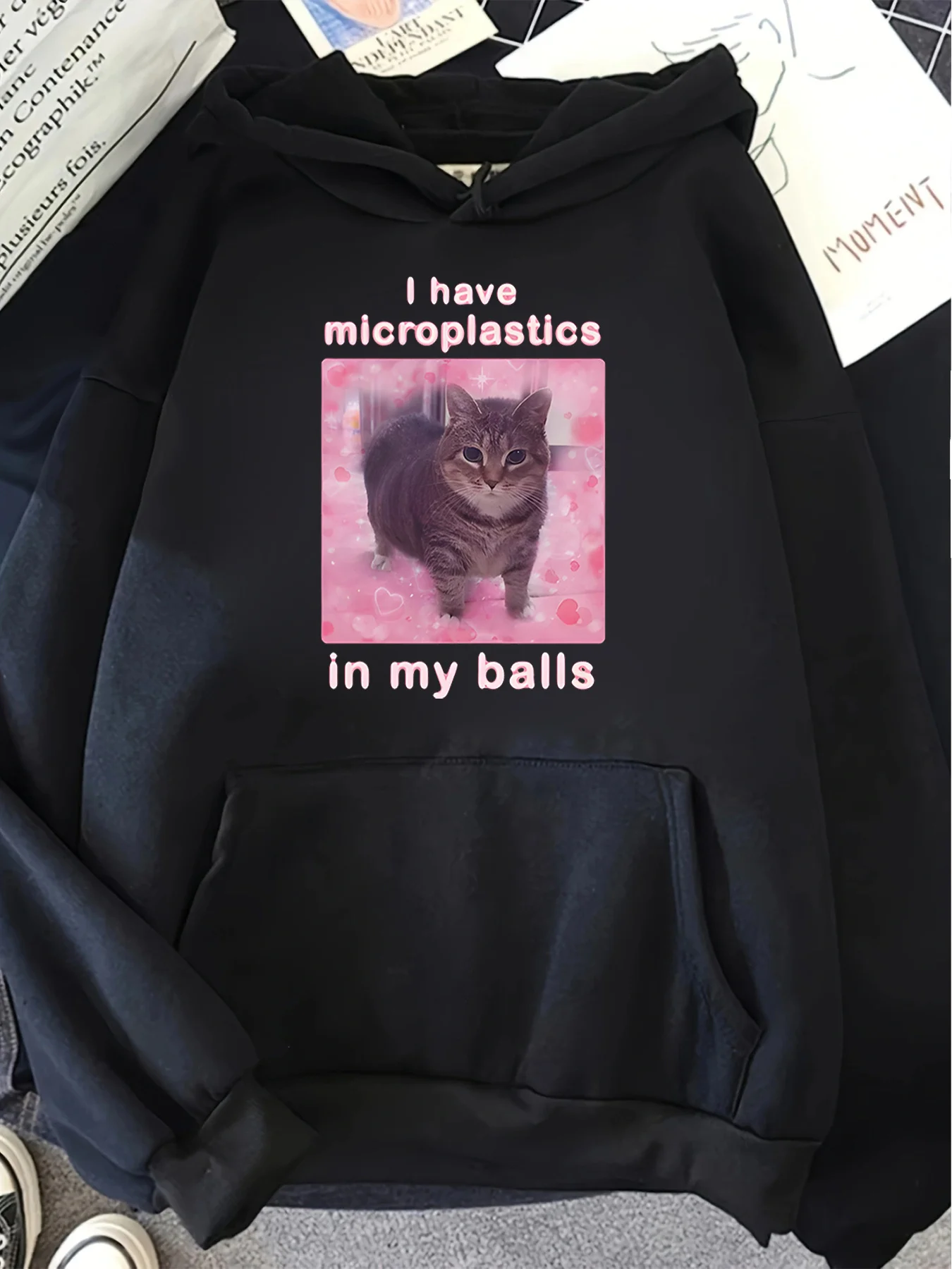 

I Have Microplastics in My Balls Funny Meme Hoodies Men's and Women's Long Sleeve Sweatshirt Pullover Vintage Hip Hop Clothing