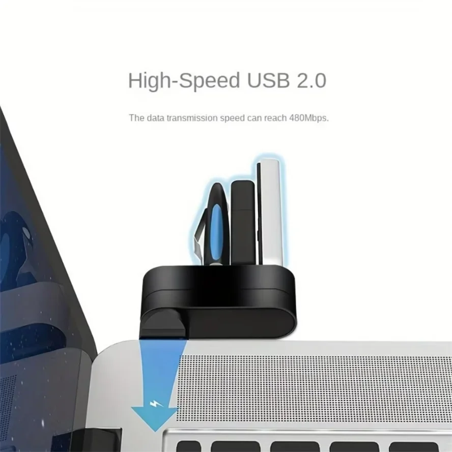 

USB Hub 2.0 Adapter 180° Rotatable 3 Ports USB 3.0 U Disk Card Reader Splitter High Speed Data Transfer For Computer Accessories