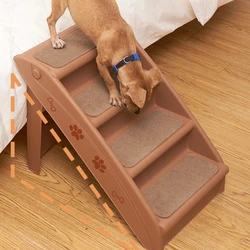 Folding Plastic Pet Stairs Durable Non-Slip Stairs for High Beds Indoor and Outdoor Use for Dogs and Cats Safe Climbing