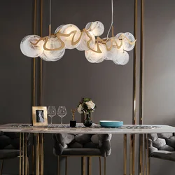 2026 New Trend E14 LED Dimmable Home Deco Glass Ceiling Chandelier Lighting Lustre Hanging Lamp Para Sala Estar For Dinning Room