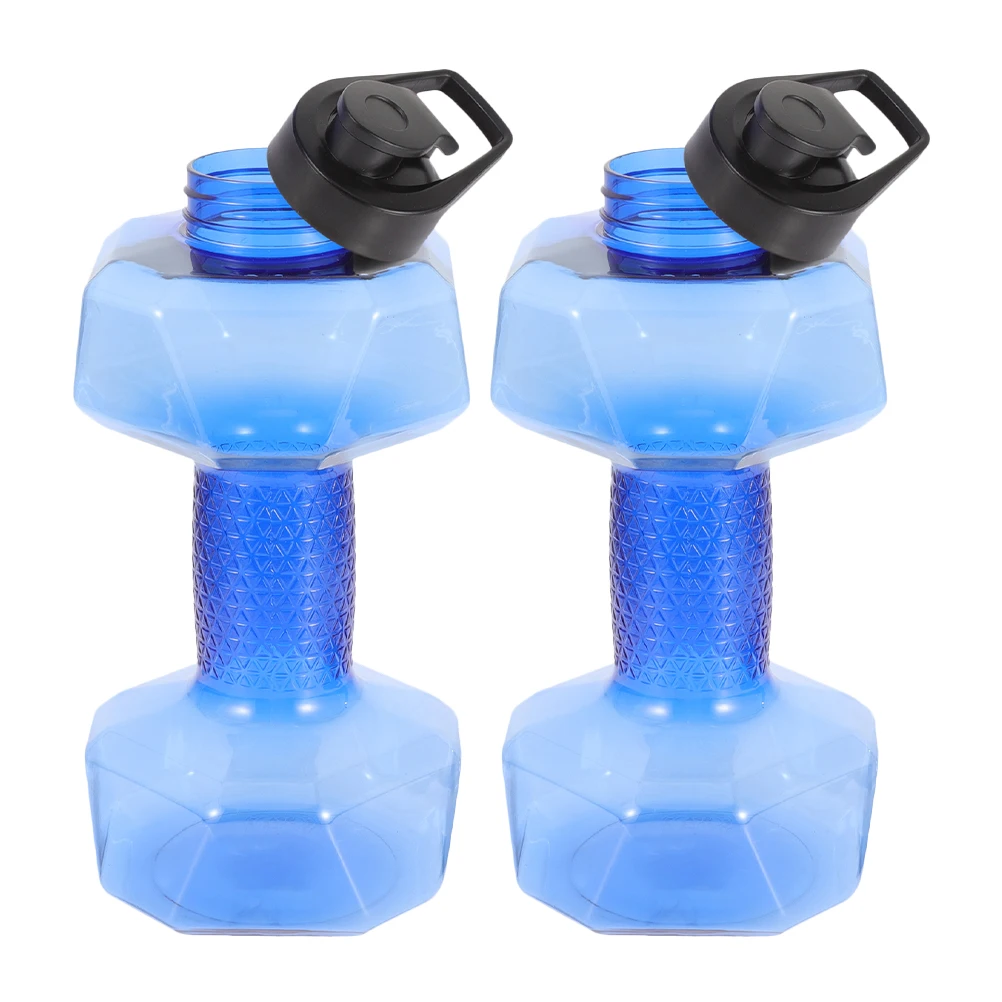 

2Pcs Dumbbell Fitness Water Bottle Large Capacity Handle Leakproof Sports Gym Running Outdoor Exercise Cycling