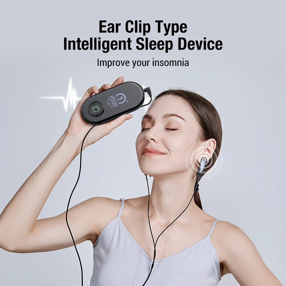 CES Technology Sleeping Instrument Intelligent Sleep Ear Clip Apparatus Reduce Stress Overcoming Insomnia Sleep Calming Aid