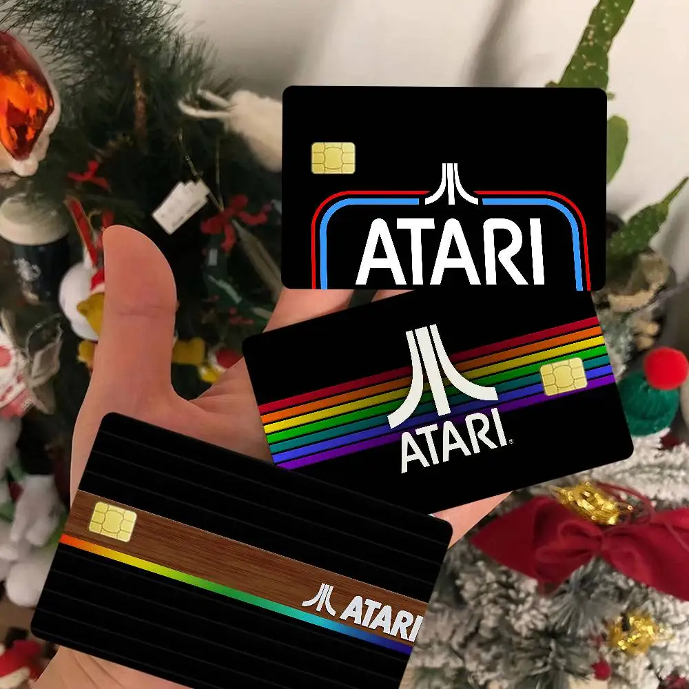 Pegatinas para tarjetas de crédito con dibujos animados de Atari, pegatinas para tarjetas bancarias, pegatinas para tarjetas de autobús y metro, impermeables, regalo para mujeres