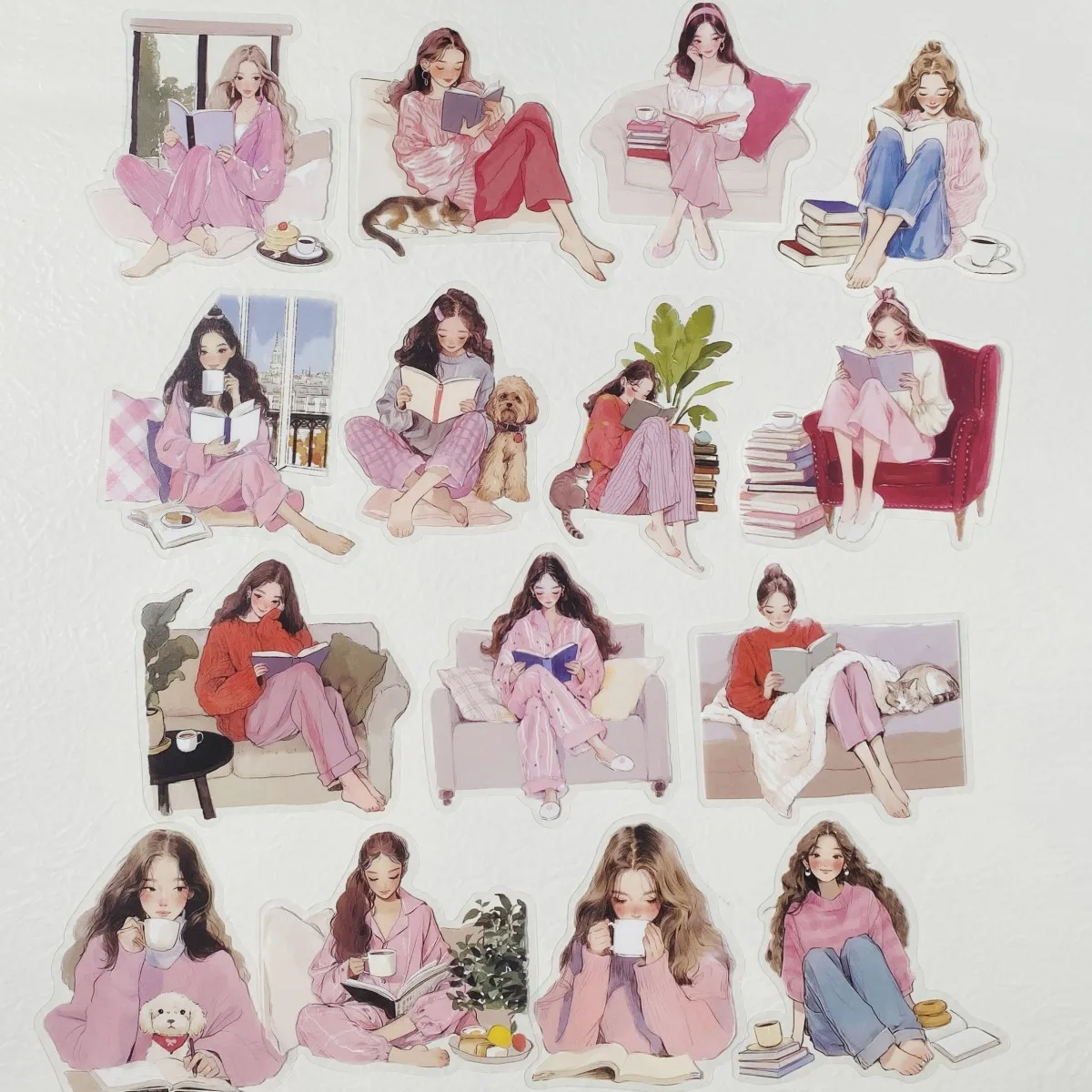 Journamm 30 قطعة من ملصقات شخصيات الحساب اليدوي للحيوانات الأليفة لبطاقات التزيين والمجلات المجمعة وملصقات القصاصات #4