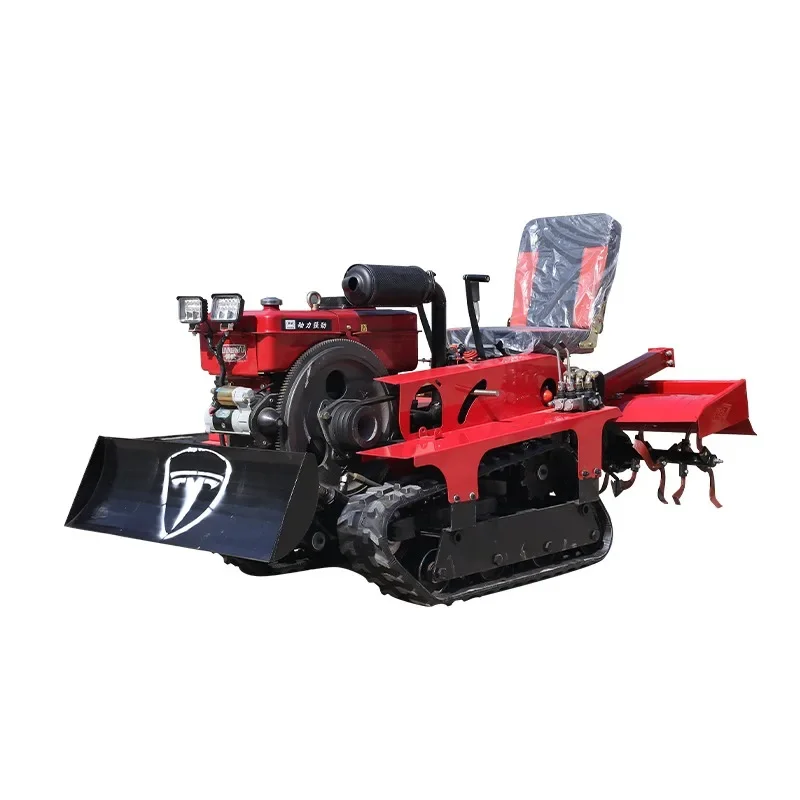 35 horsepower ride-on crawler rotary tiller Small diesel cultivated land agricultural trencher