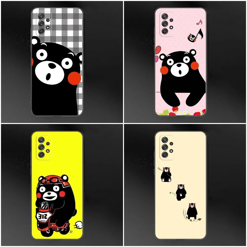 Cute K-KumamonS Phone Case For Samsung S24,S23,S22,S21,S20,S10,S10E,S9 Plus FE Note 20 Ultra 10,9 Plus Black Cover Shell