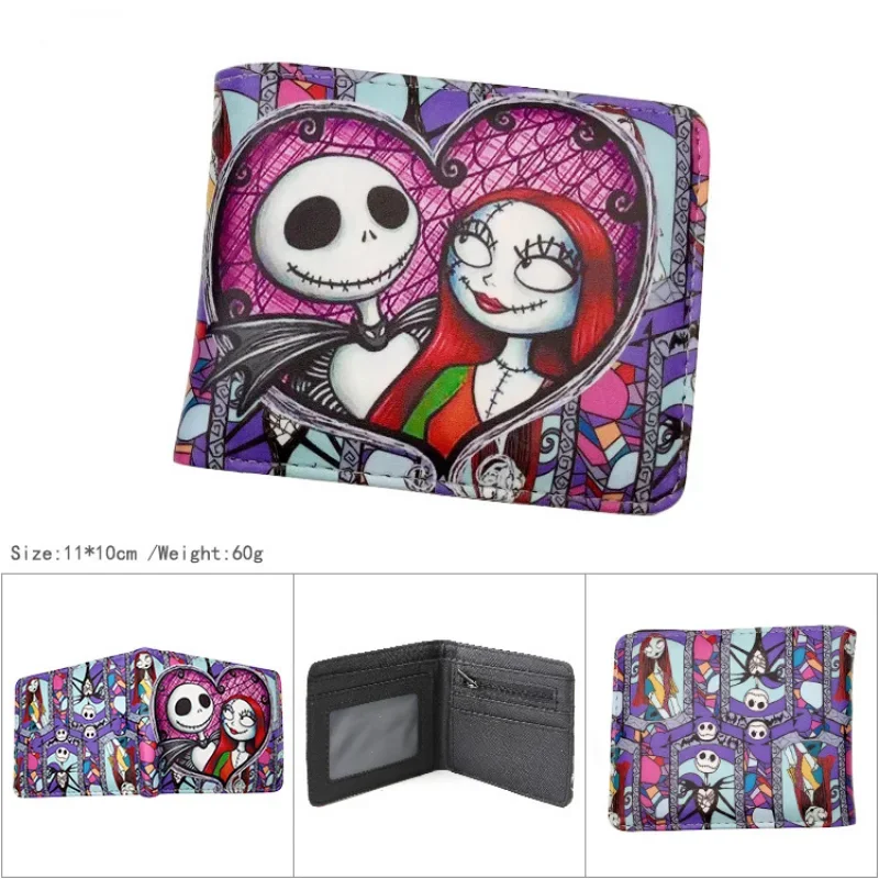 Disney The Nightmare Before Christmas Wallets Anime Figure Jack Skellington Sally Coin Purse Halloween Cosplay Wallet Kids Gift