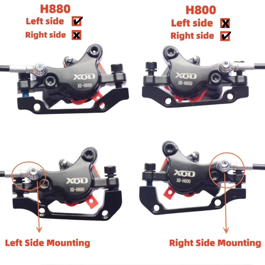Freno a disco idraulico XOD con sistema frenante a 2 core impermeabile con interruzione di corrente per scooter elettrico XD-H800 / XD-H880