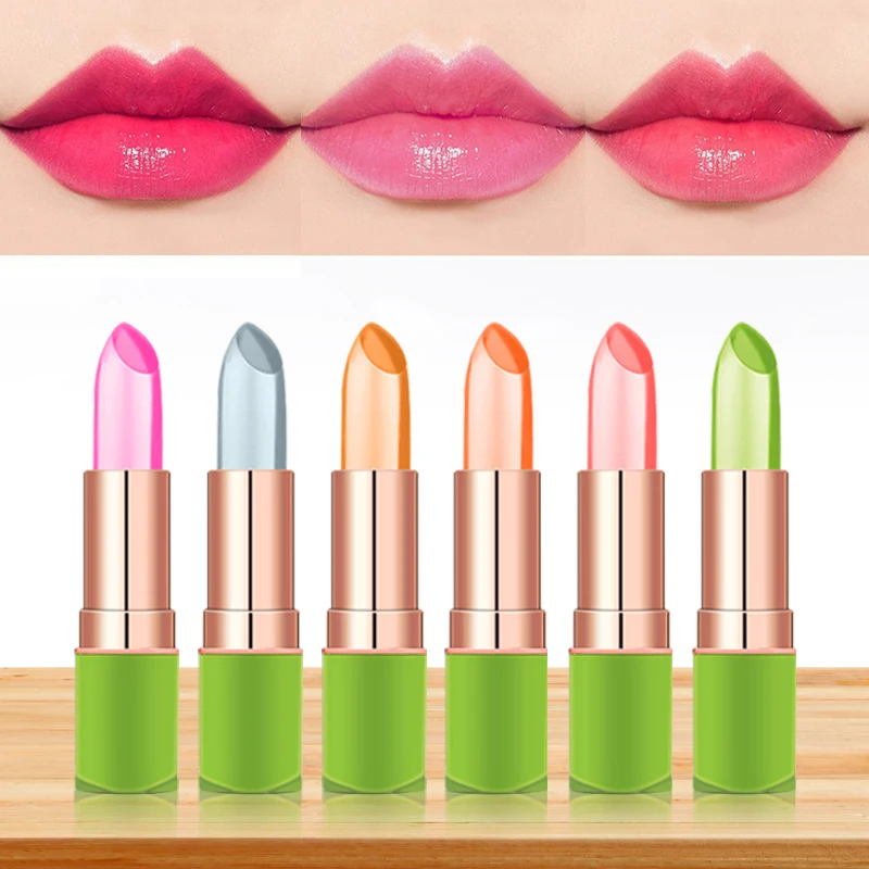 Color Changing Lip Balm Long-Lasting Natural Crystal Clear Temperature Color Changing Aloe Vera Lip Balm Makeup Lip Gloss