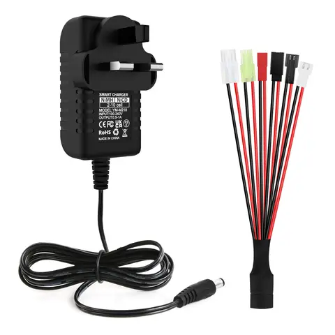 HTRC Nimh Nicd Battery Charger With 6 Connectors For 2-10s Nimh/Nicd Battery Car Boat Drone Model Universal RC Charger