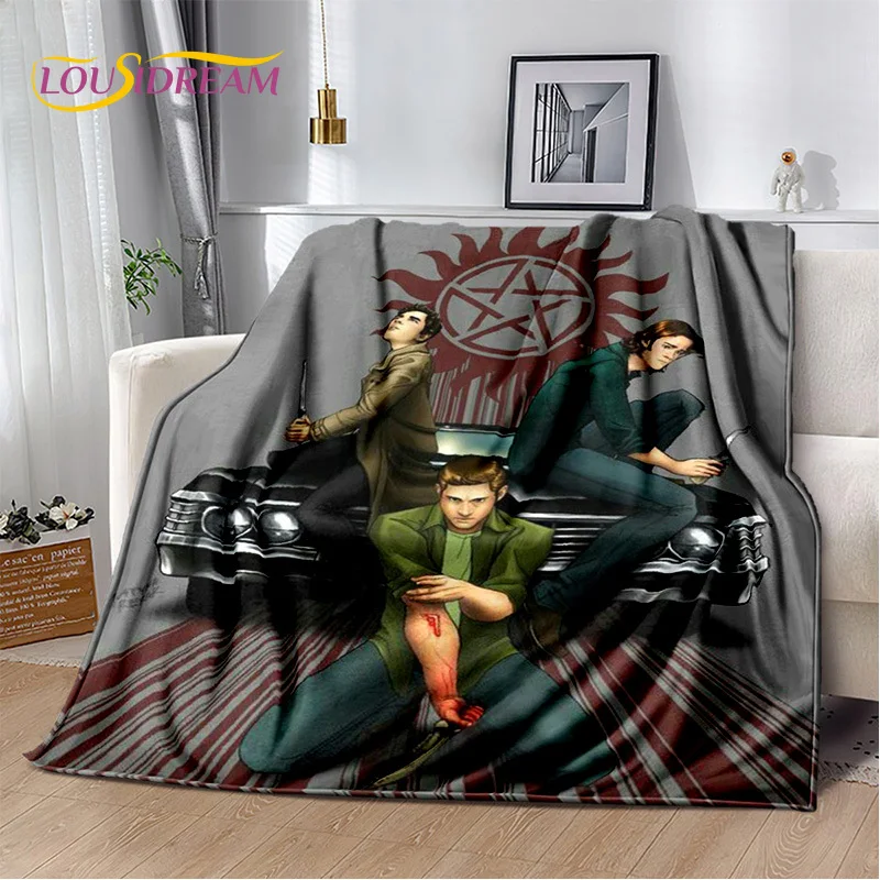 Supernatural Cartoon Soft Plush Blanket,Flannel Blanket Throw Blanket for Living Room Bedroom Bed Sofa Picnic Cover Child Gift