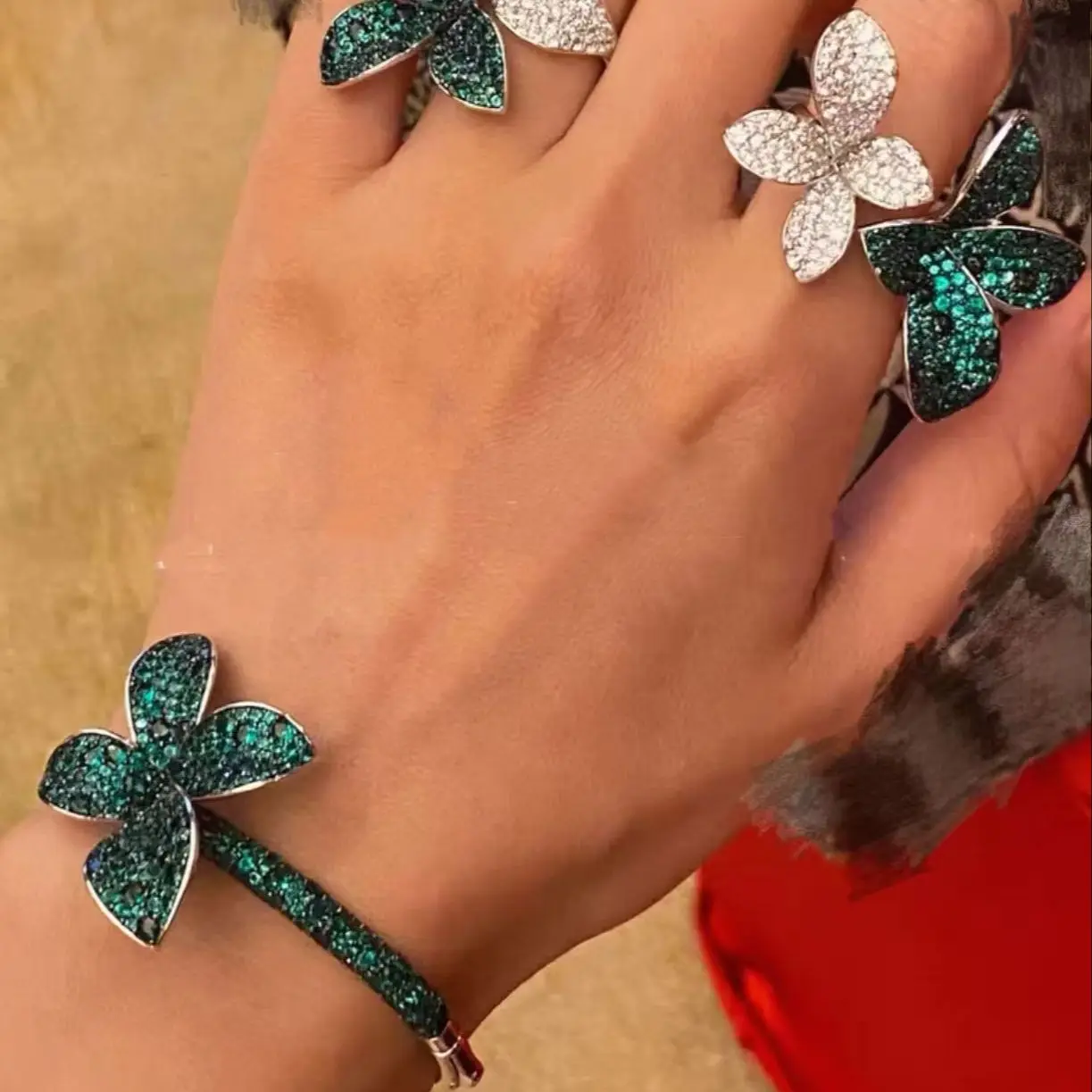 Bellux blossom series sterling silver bangle bracelets woman women's hand real silver bracelets 925 luxury and elegant design
