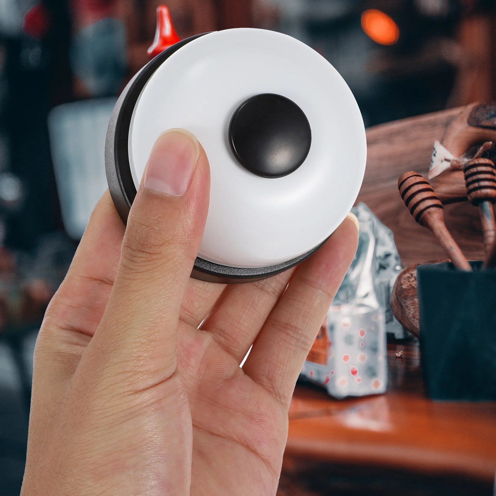 2 Pcs Game Bell Table Desk Toys Big Head Hand Pressing Service Competitive Metal Calling Ring Answering