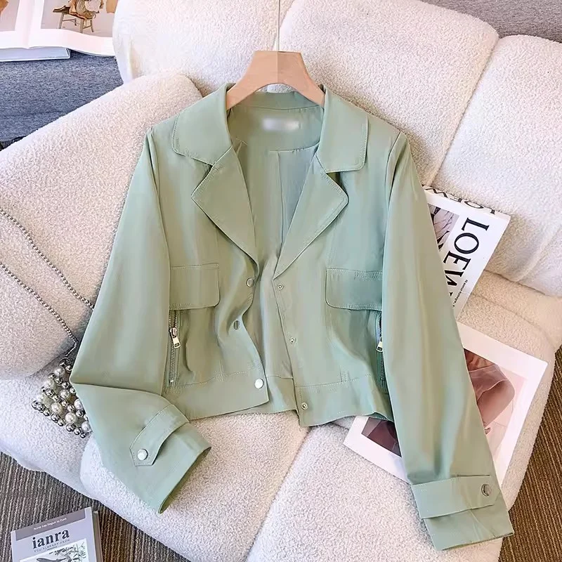 Short Suit Coat for Women in Spring Autumn 2024 High-end Feeling Slim fit Versatile Jacket Fashionable Temperament Slimming Top