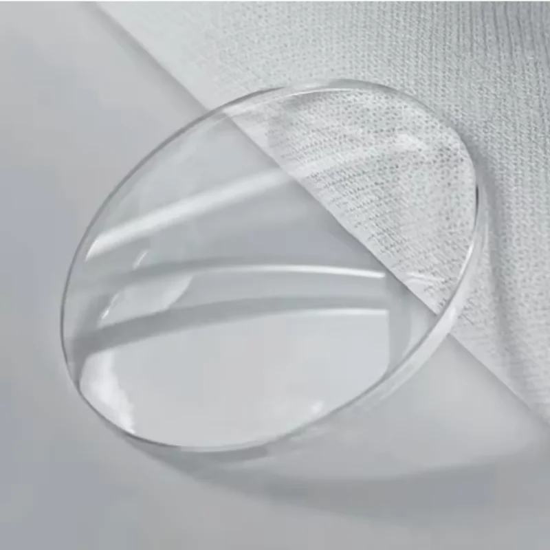 Verre de montre rond à dôme unique, bord de 2.0mm d'épaisseur, diamètre de 25mm à 34.5mm, loupe minérale, cristal T2544