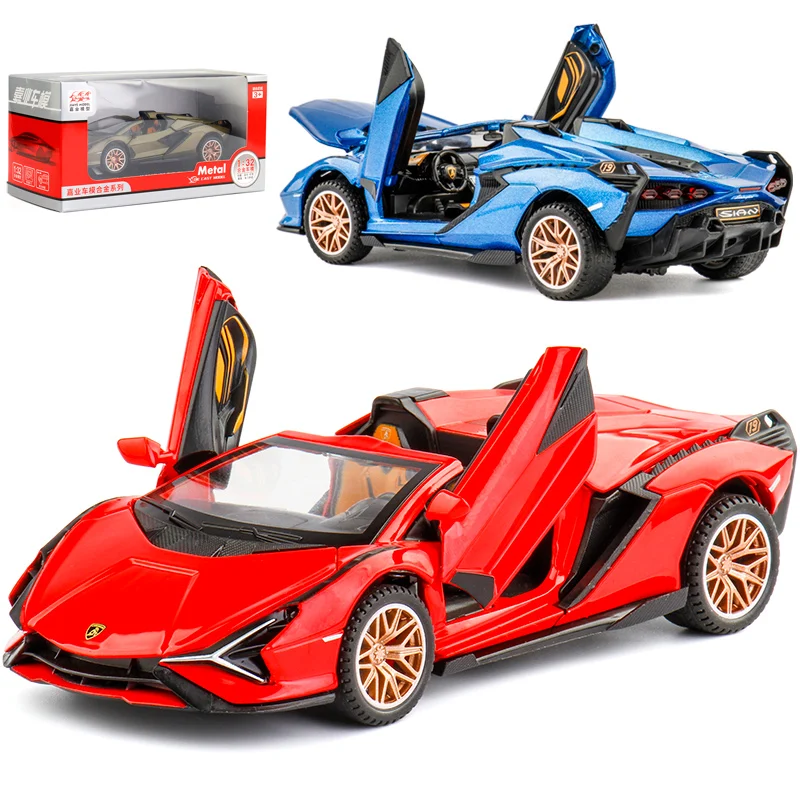 1:32 Simulation Lamborghinis Blitz Sian Legierung zurückziehen Sportwagen Cabrio Auto Modell Junge Geschenk Sammlung Dekoration Geschenk