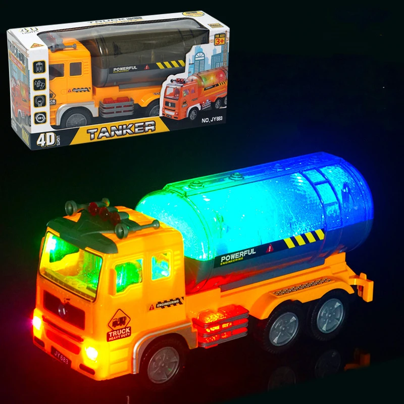 New  Electric Universal Transparent Mechanical Gear Excavator Colorful Light Music Engineering Car Model Toy Boy Gift