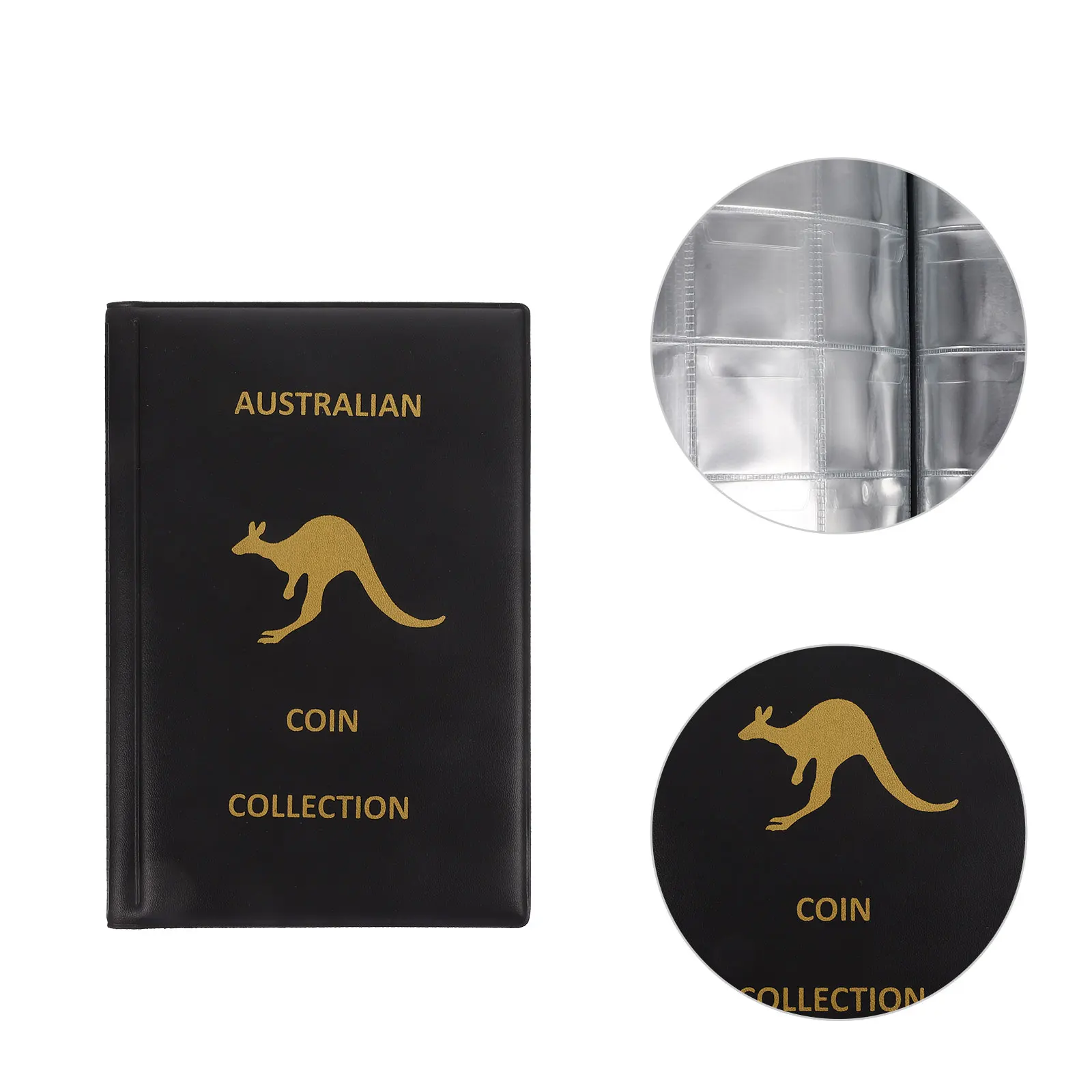 Album di raccolta di monete premium Supporto portatile in materiale PVC PU per medaglioni, distintivi, gettoni, organizer trasparente