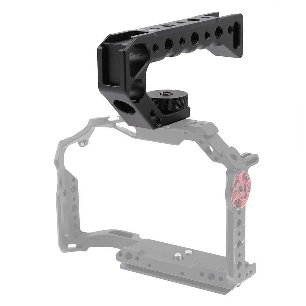 Camera Top Handle Hand Grip Handgrip Arri Locating Screw Monitor Mic Rig Cold Shoe for Nikon Canon Sony DSLR Camera Cage handle