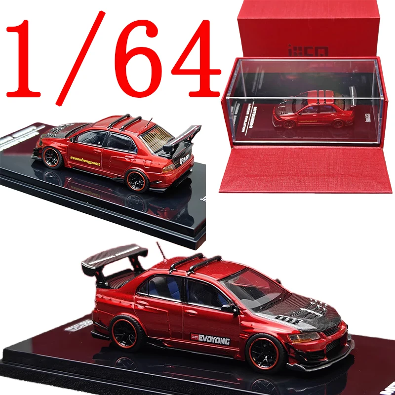 

IHCM Diecast 1/64 Scale Mitsubishi Alloy Model Cars Mitsubishi EVO 9i LBWK Red Play Vehicles Toys for Boys Gift Original Box